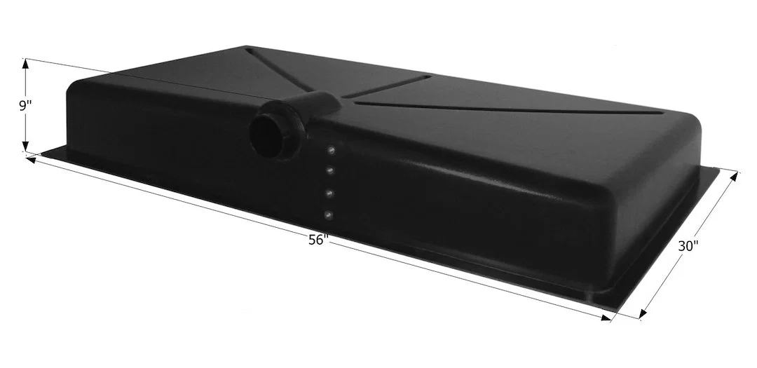 12379 – ICON Waste Holding Tank, Can Be Used For Black Or Gray Water 43 Gallon Capacity 56-1/2 Inch Length x 30 Inch ...
